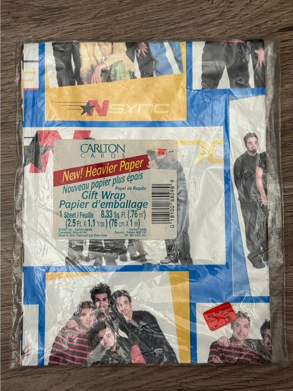 NWT N’Sync Gift Wrapping Paper Rare Vintage 8.33 Square Feet.